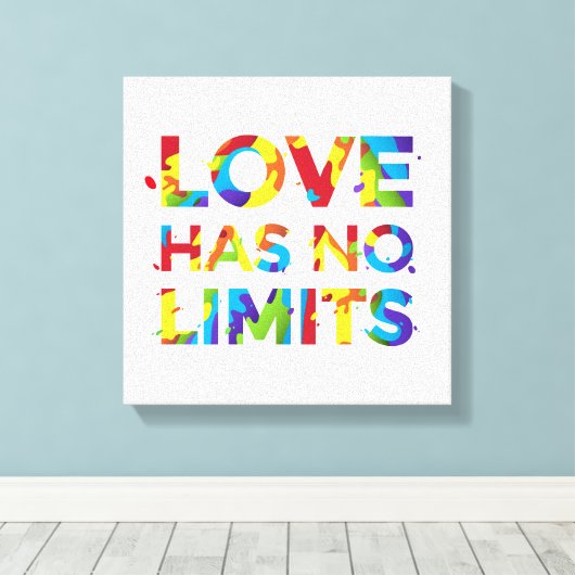 Liefde heeft geen grenzen canvas afdruk (Insitu (Houten vloer))