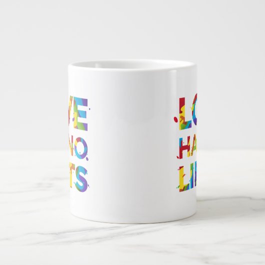 Liefde heeft geen grenzen grote koffiekop (Voorkant)
