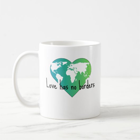 Liefde heeft geen grenzen koffie mok (Links)