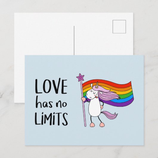 Liefde heeft geen grenzen Unicorn Briefkaart (Voorkant / Achterkant)