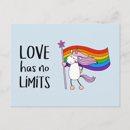 Liefde heeft geen grenzen Unicorn Briefkaart (Voorkant)