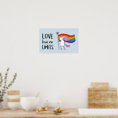 Liefde heeft geen grenzen Unicorn Poster (Keuken)