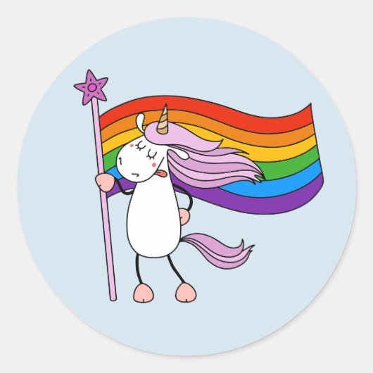Liefde heeft geen grenzen Unicorn Ronde Sticker (Voorkant)