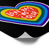 Liefde heeft geen kleuren tegen racisme/discrimina poster (Hoek)