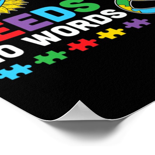 Liefde heeft geen woord nodig ASL Autisme Bewustzi Poster (Hoek)