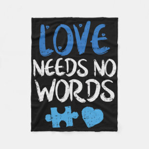 Liefde heeft geen woorden Autism Awareness T-shirt Fleece Deken