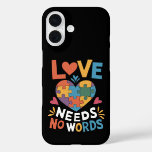 Liefde heeft geen woorden Autisme bewustzijn iPhone 16 Hoesje