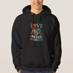 Liefde heeft geen woorden Autisme bewustzijn Hoodie