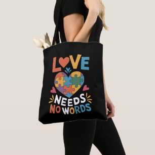 Liefde heeft geen woorden Autisme bewustzijn Tote Bag