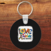 Liefde heeft geen woorden nodig Autisme Awareness  Sleutelhanger (Voorkant)