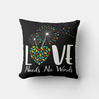Liefde heeft geen woorden nodig Autisme Bewustheid Kussen