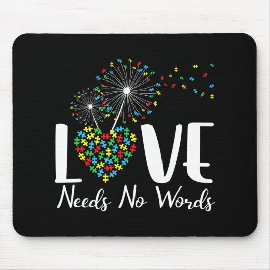 Liefde heeft geen woorden nodig Autisme Bewustheid Muismat (Voorkant)