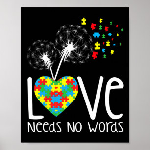 Liefde heeft geen woorden nodig Autisme Bewustheid Poster