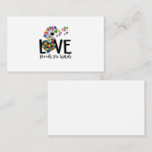 Liefde heeft geen woorden nodig Autisme Bewustheid Visitekaartje (Voorkant / Achterkant)