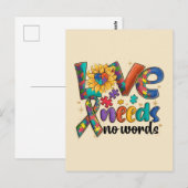 Liefde heeft geen woorden nodig - Autisme Bewustzi Briefkaart (Voorkant / Achterkant)