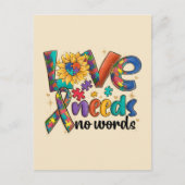 Liefde heeft geen woorden nodig - Autisme Bewustzi Briefkaart (Voorkant)