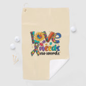 Liefde heeft geen woorden nodig - Autisme Bewustzi Golfhanddoek (Insitu)