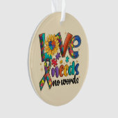 Liefde heeft geen woorden nodig - Autisme Bewustzi Ornament (voorkant)