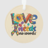 Liefde heeft geen woorden nodig - Autisme Bewustzi Ornament (achterkant)