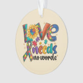 Liefde heeft geen woorden nodig - Autisme Bewustzi Ornament (voorkant)