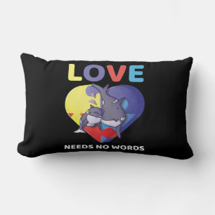 Liefde heeft geen woorden nodig Autisme bewustzijn Kussen