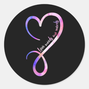 Liefde heeft geen woorden nodig Autisme Bewustzijn Ronde Sticker