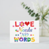 Liefde heeft geen woorden nodig briefkaart (Staand voorkant)