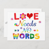 Liefde heeft geen woorden nodig briefkaart (Voorkant / Achterkant)