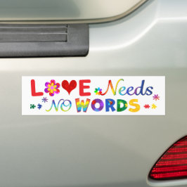 Liefde heeft geen woorden nodig bumpersticker