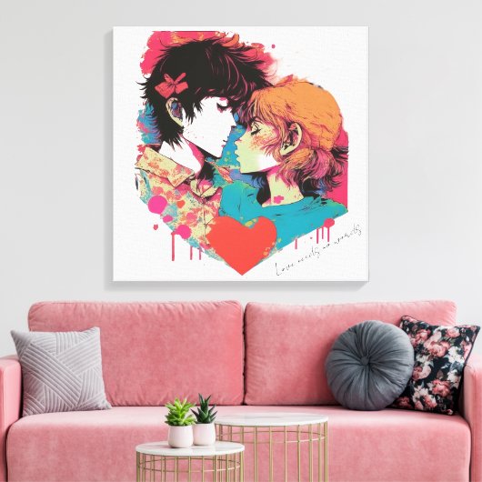 Liefde heeft geen woorden nodig canvas afdruk (Insitu (Woonkamer))