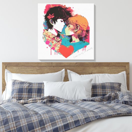 Liefde heeft geen woorden nodig canvas afdruk (Insitu (Slaapkamer))