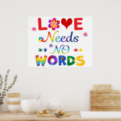 Liefde heeft geen woorden nodig poster (Keuken)