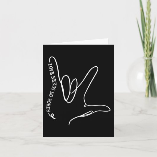 Liefde heeft geen Word ASL Autisme Bewustheid SPED Kaart (Voorkant)