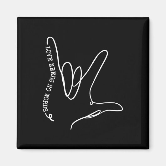 Liefde heeft geen Word ASL Autisme Bewustheid SPED Magneet (Voorkant)
