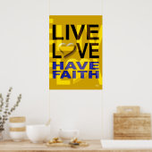 Liefde heeft geloof | mosterdgeel poster (Keuken)