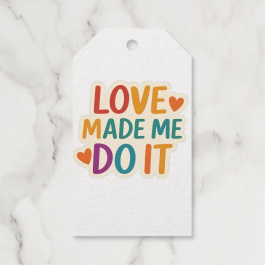 Liefde heeft me dat laten doen | Kleurrijk romanti Cadeaulabels (Achterkant)