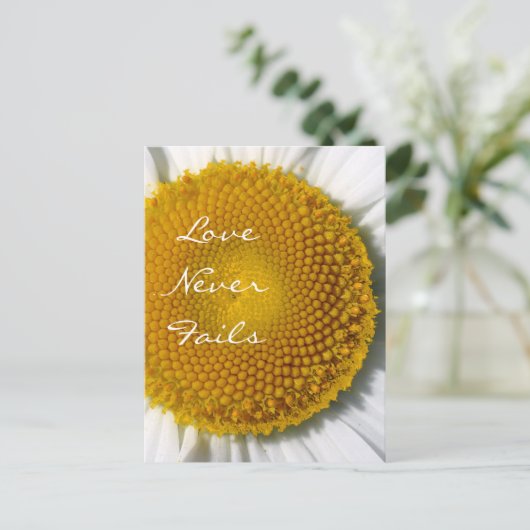 Liefde heeft nooit Daisy 1 Corinthians 13 gefaald Briefkaart (Staand voorkant)