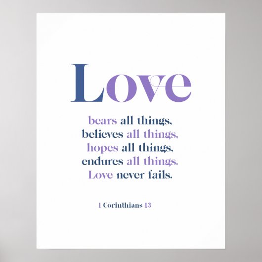 Liefde heeft nooit Poster gefaald - 1 corinthians  (Voorkant)