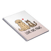 Liefde Heeft Poten | Mooie Minimalistische Hond- e Notitieboek (Rechterzijde)