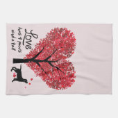 Liefde heeft vier poten en een Hondenliefhebber Va Theedoek (Horizontaal)