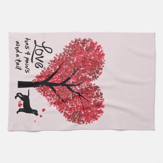 Liefde heeft vier poten en een Hondenliefhebber Va Theedoek (Horizontaal)