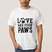 Liefde heeft vier poten t-shirt (Voorkant)