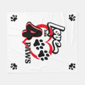 Liefde heeft vier poten voor Dierenvrienden! Fleece Deken (Voorkant (Horizontaal))