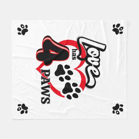 Liefde heeft vier poten voor Dierenvrienden! Fleece Deken (Voorkant (Horizontaal))