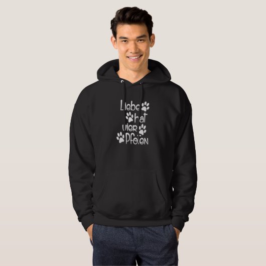 Liefde heeft vier poten voor eigenaren en mummies hoodie (Voorkant volledig)