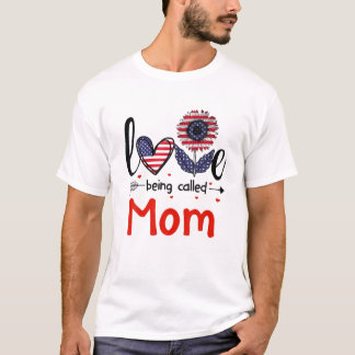 Liefde heet mam American Flag Patriotic 4th T-shirt