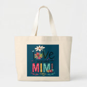 Liefde heet Mimi Daisy Flower Proud Grandma Grote Tote Bag (Voorkant)