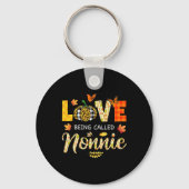 Liefde heet Nonnie Pumpkin Fall Leaves Dank Sleutelhanger (Voorkant)