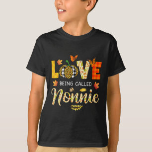 Liefde heet Nonnie Pumpkin Fall Leaves Dank T-shirt