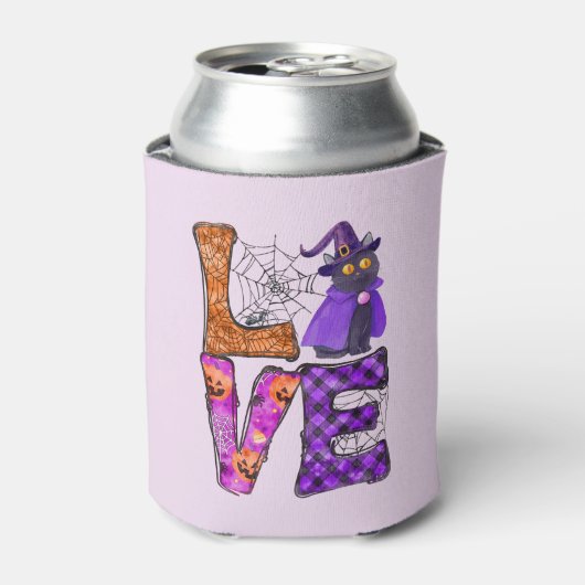 Liefde - Heks Zwarte Kat Blikjeskoeler (Blikje Voorkant)